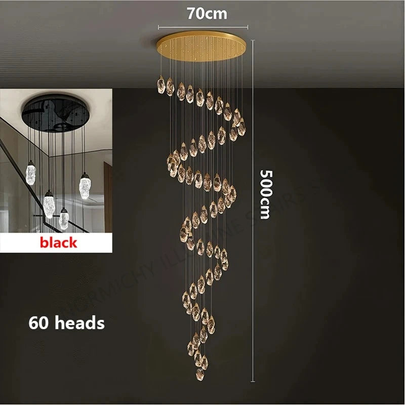 Eight head crystal chandelier, 11.8 in chassis, with a 70.9 in drop