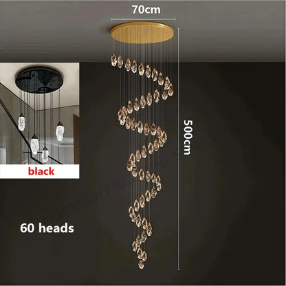 Eight head crystal chandelier, 11.8 in chassis, with a 70.9 in drop