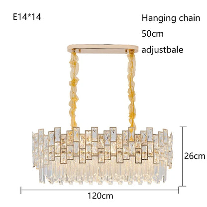 Gold crystal chandelier measuring 23.6 in (60 cm) in diameter