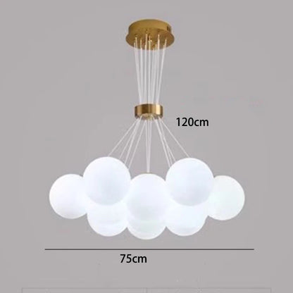 Nineteen head acrylic chandelier with warm white light output
