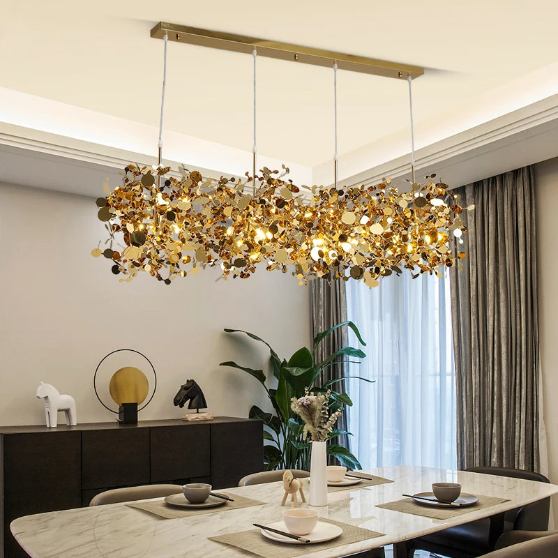 Chrome stainless steel chandelier with a single plated steel head