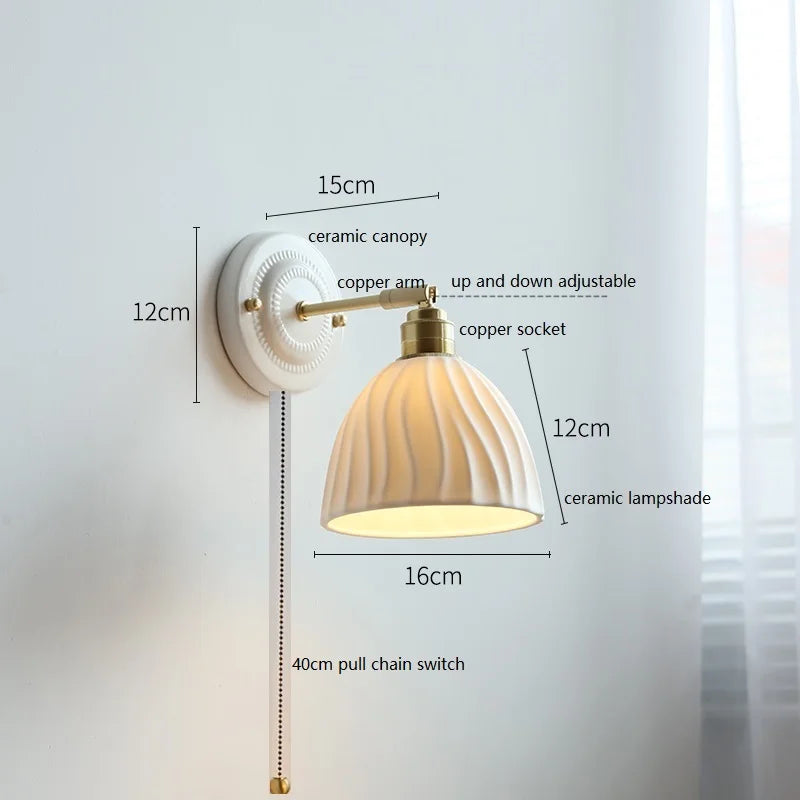 American Brass Ceramic Wall Sconce