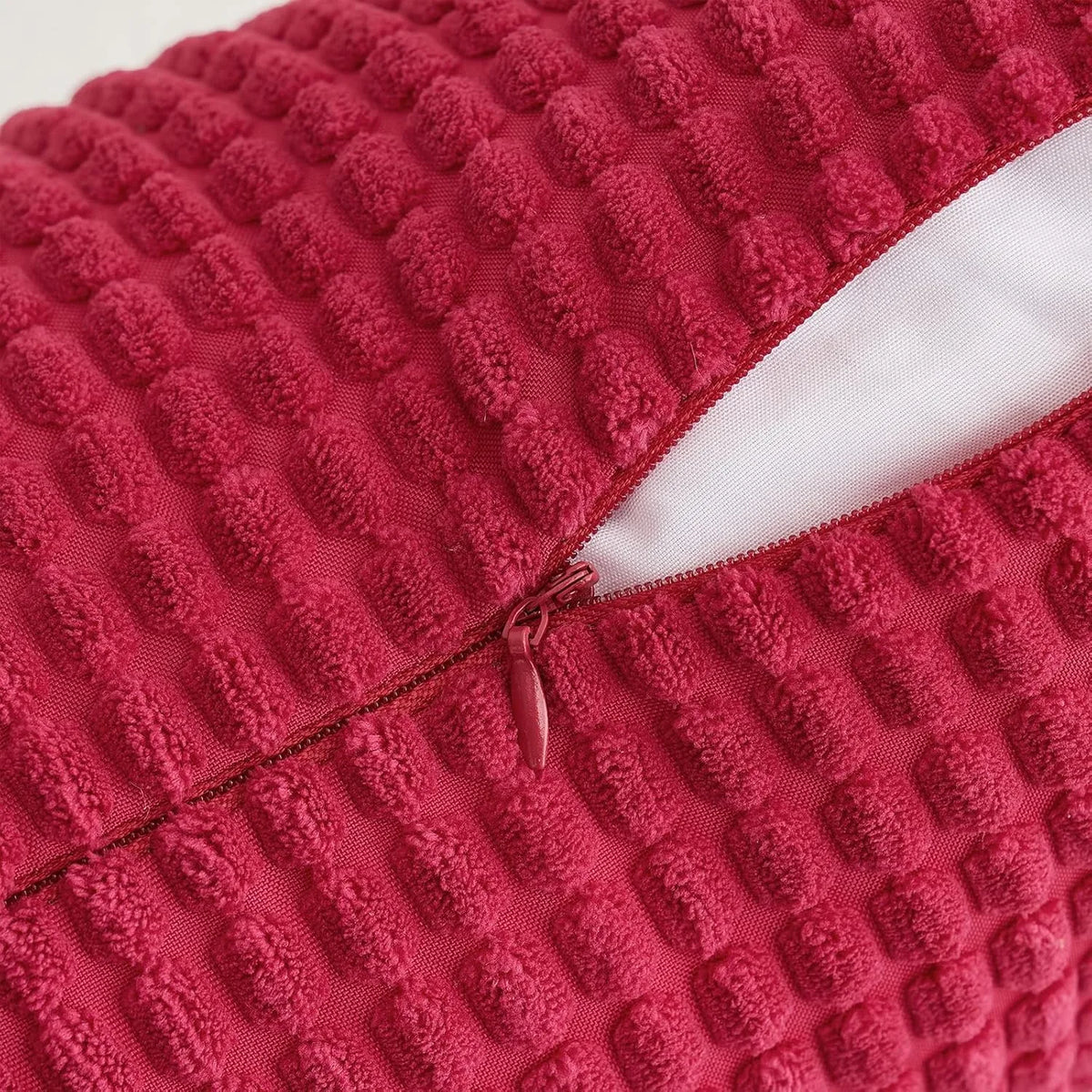 Christmas Red Corduroy Pillow Cover — styling detail