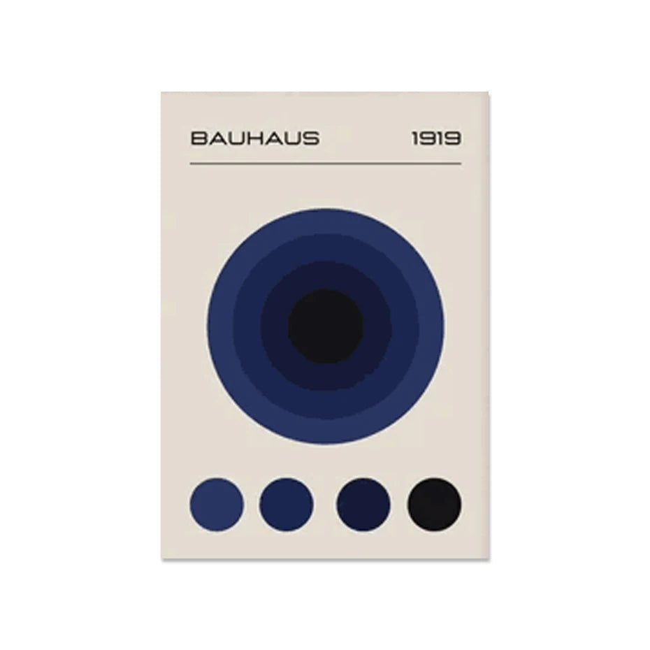 Bauhaus Abstract Geometric Mid-Century Canvas Wall Art