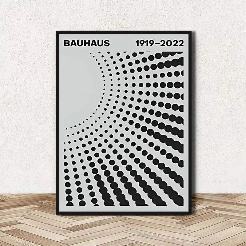 Abstract Bauhaus Geometric Line Art Canvas Wall Art