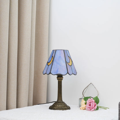 Stained glass purple table lamp EU UK AU US plug variants