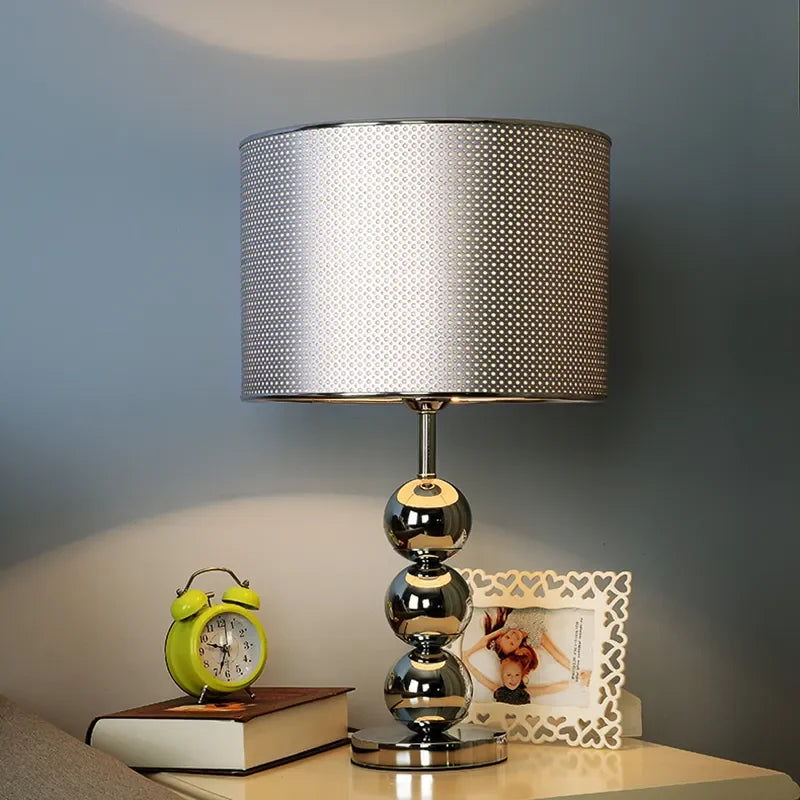 Nordic gold touch-dimming desk lamp on bedroom nightstand