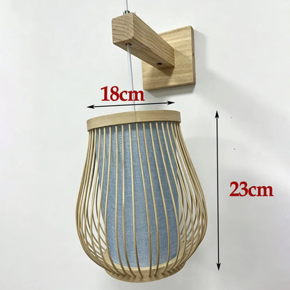 Japanese Retro Bamboo Rattan Wall Sconce