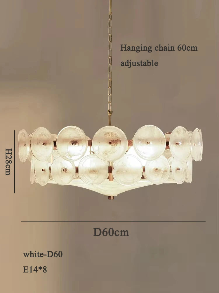 French style glass chandelier rated for 90 to 260V with E14 bases