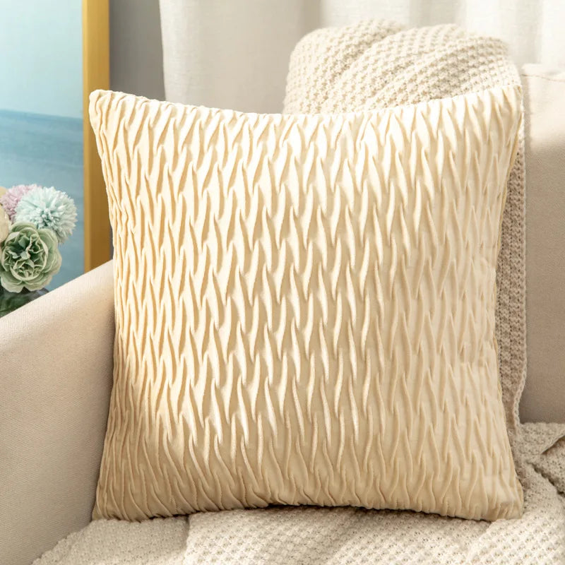 Plush Velvet Throw Pillow Cover — styling detail