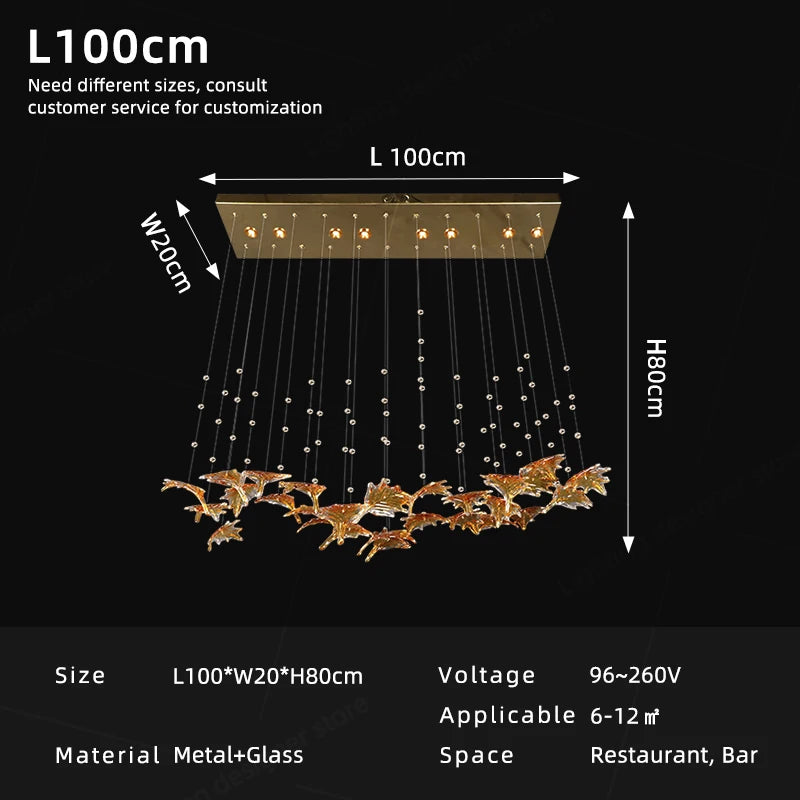Maple Leaf Glass Chandelier