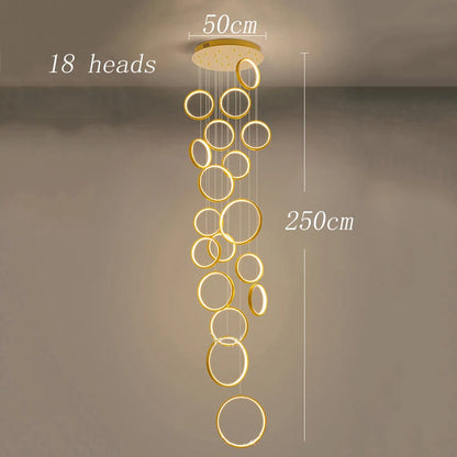 Three color light setting on an acrylic cluster chandelier