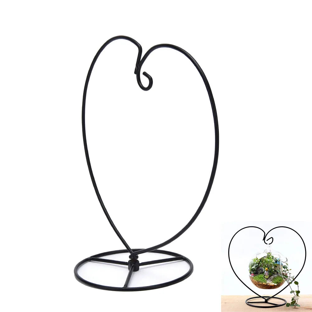 Black heart-shaped iron hanging terrarium vase indoor plant