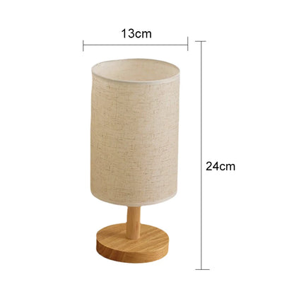 Simple Chinese fabric table lamp from above showing shade top