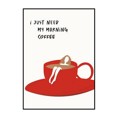 Retro Coffee Menu Kitchen Canvas Wall Art Print