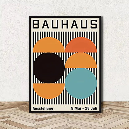 Abstract Bauhaus Geometric Line Art Canvas Wall Art