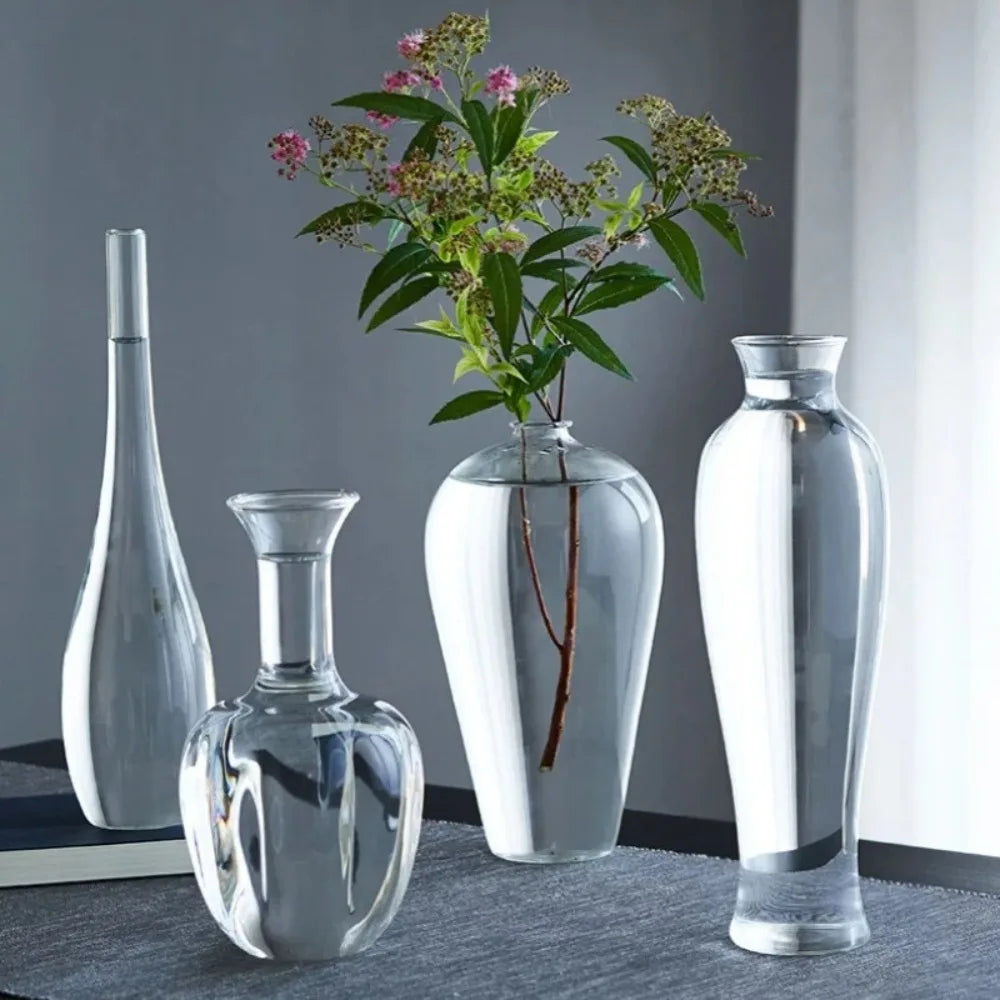 Chinese style transparent glass hydroponic vase table décor