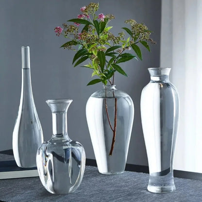 Chinese style transparent glass hydroponic vase table décor