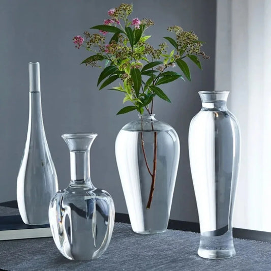 Chinese style transparent glass hydroponic vase table décor