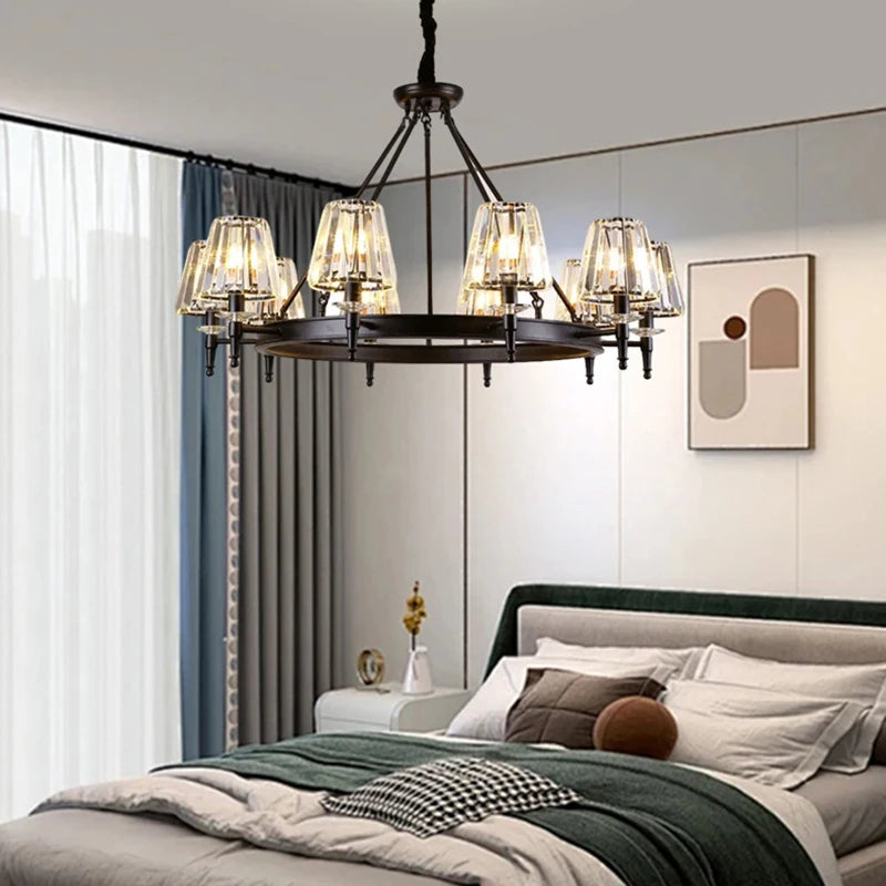 Matte Black Crystal Chandelier