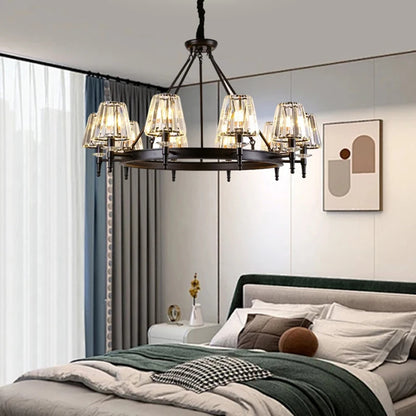 Matte Black Crystal Chandelier
