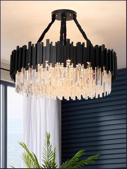 Two layer crystal chandelier at 31.5 in diameter in a gold finish