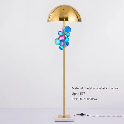 Globo glass floor lamp from above showing spherical shade detail