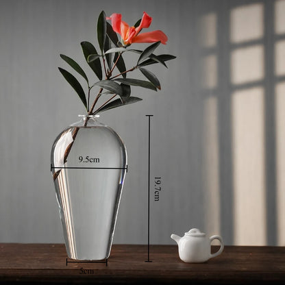 Chinese style transparent glass hydroponic vase table décor