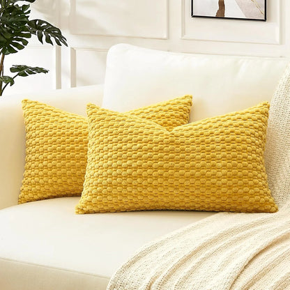 Rust Corduroy Lumbar Pillow Cover