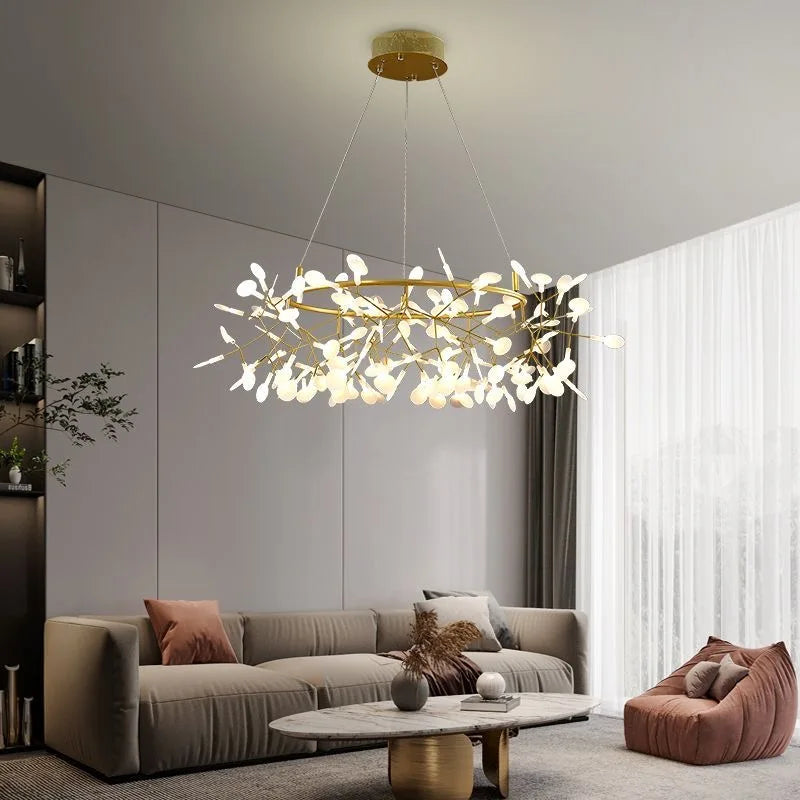 Firefly chandelier, 23.6 inch diameter with 54 heads, for a bedroom
