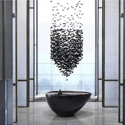 Crystal stone staircase chandelier with cut stones on a steel chassis