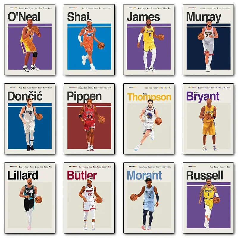 World Champion Basketball Player Poster Canvas Wall Art