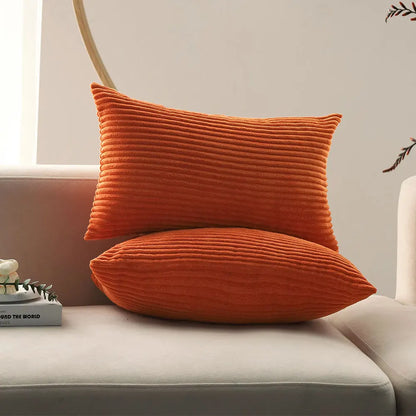 Orange Corduroy Lumbar Pillow Cover — alternate view
