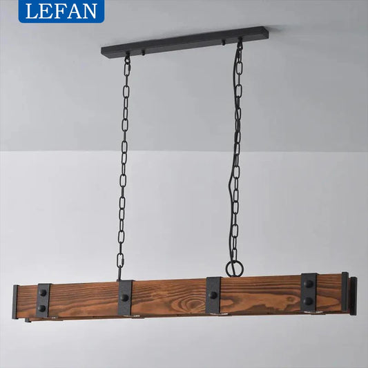 Retro Wood LED Bar Pendant