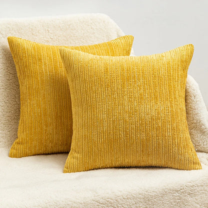 Striped Chenille Throw Pillow Cover — styling detail