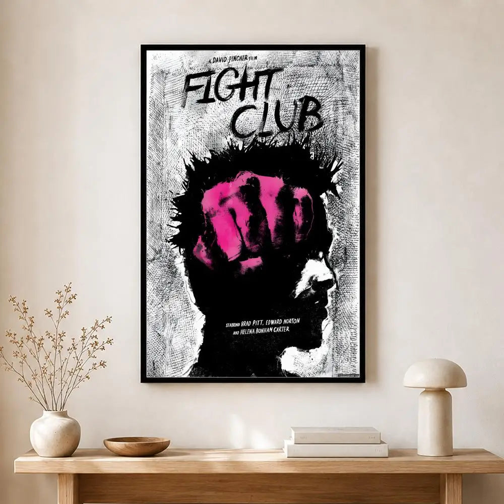 Fight Club Movie Retro Art Canvas Wall Art Poster