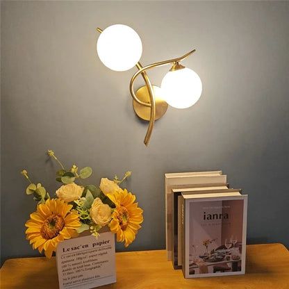 glass wall sconce, close-up of shade and hardware detail