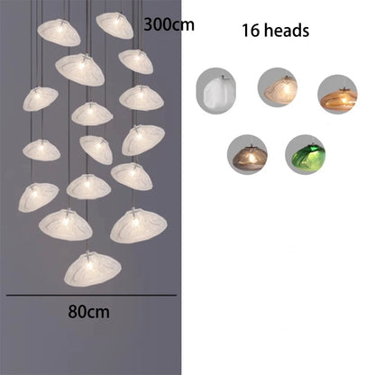 Glass drop chandelier with touch on off switch and non dimmable LED bulbs