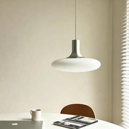 Milky Glass Aluminum Pendant Light
