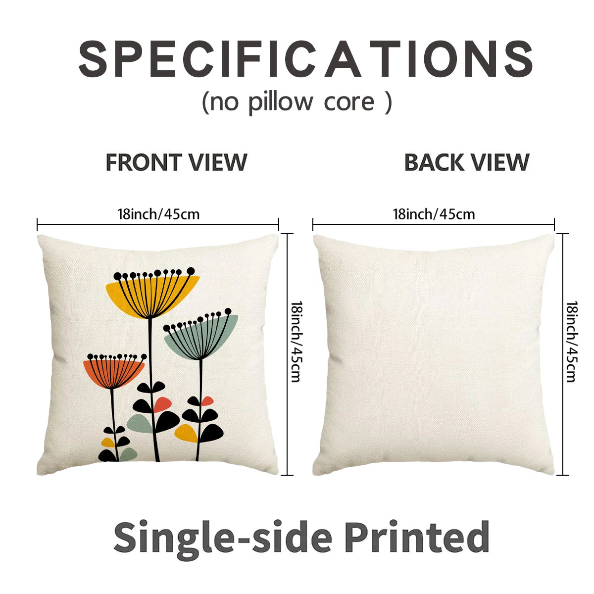 Bohemian Floral Print Throw Pillow Cover — styling detail
