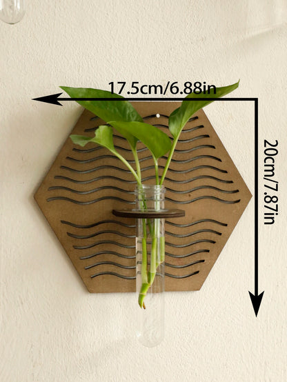 Boho Wood Wall Vase Plant Holder Tube | Aurelia