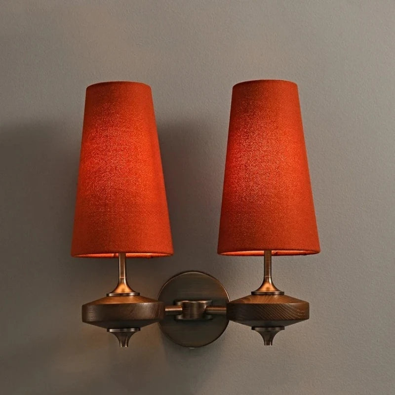 wood wall sconce, installed in a room interior setting