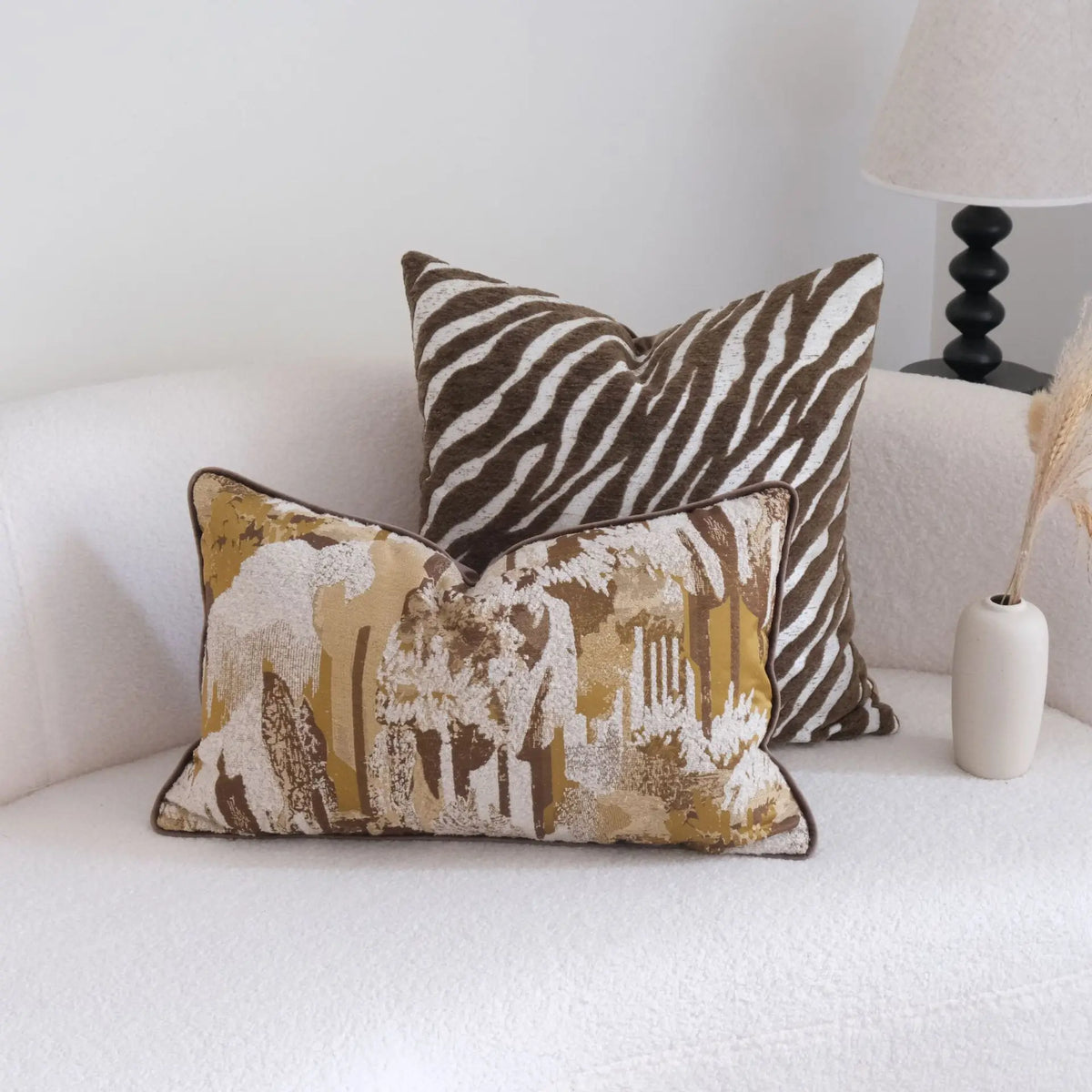 Abstract Brushstroke Throw Pillow Cover — detail