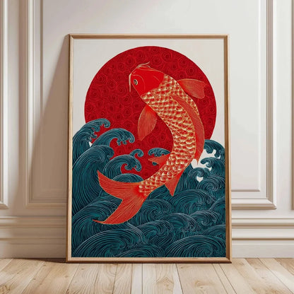 Japanese Koi Fish Zen Pond Canvas Wall Art