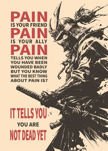 Japanese Samurai Warrior Abstract Canvas Wall Art