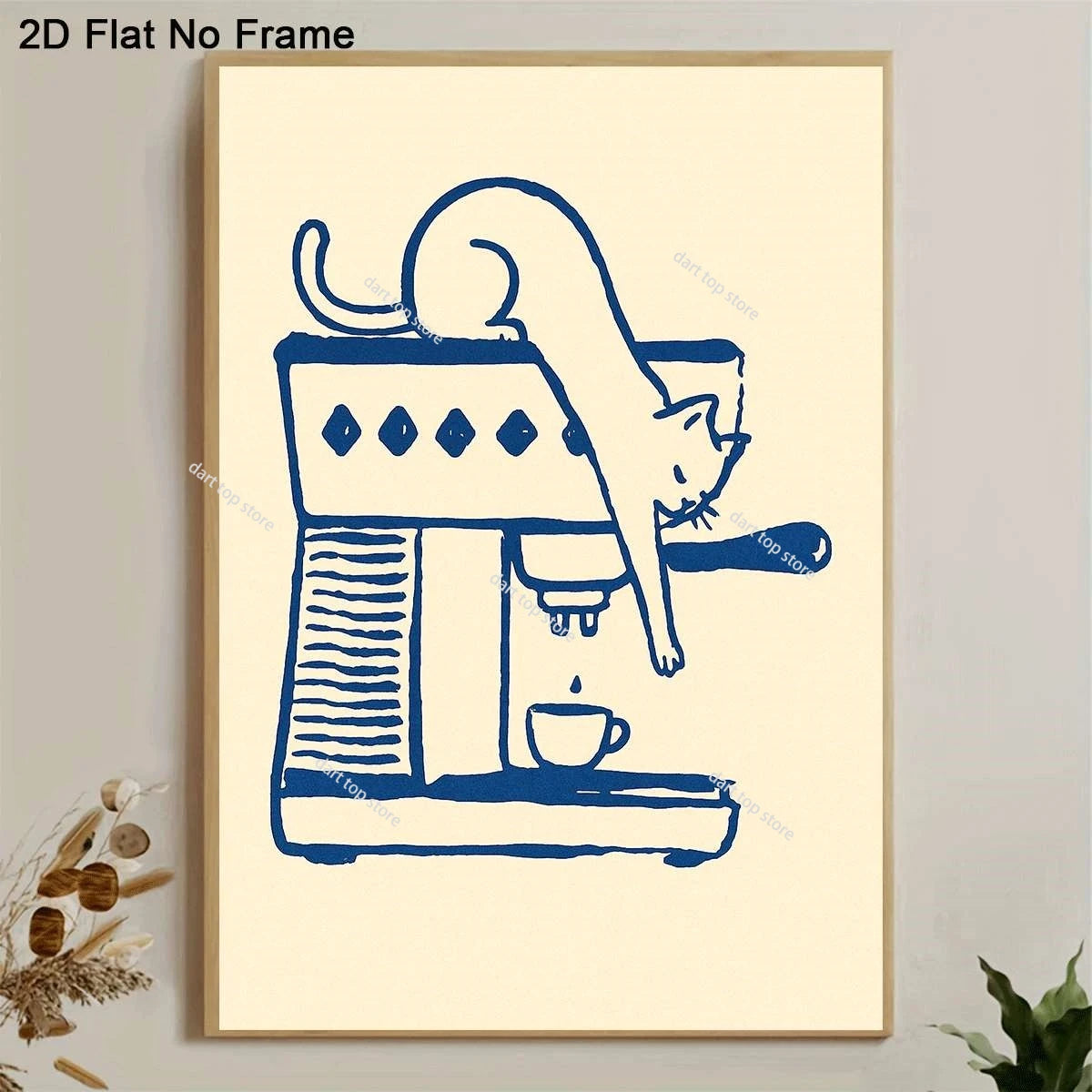 Coffee Lover Cartoon Animal Canvas Wall Art