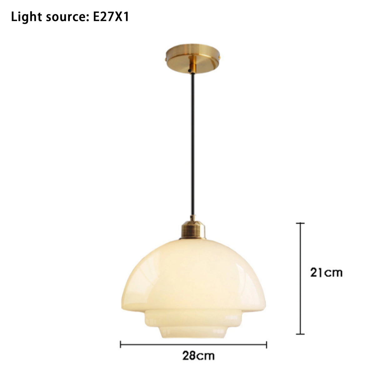 Milk Glass Brass Pendant Light