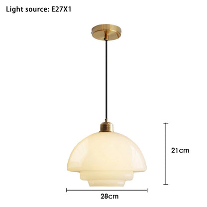 Milk Glass Brass Pendant Light