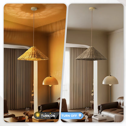 19in Wicker Pendant Light