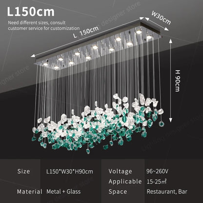 Green Stone Glass Chandelier